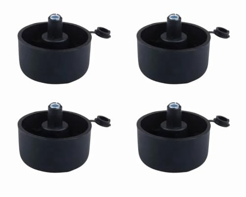 cyclingcolors 4x Möbelfüße Möbelgleiter verstellbar rund mit schrauben randelschraube Klemmschalengleiter Fußstopfen Kunststoff, 17mm schwarz