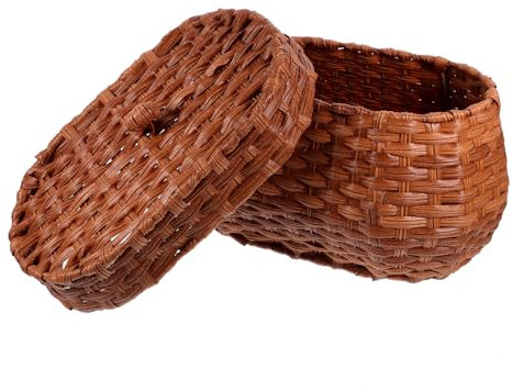 PRETYZOOM Décor Vintage Panier De Rangement En Rotin Corbeilles à Pain En Osier Corbeille De Fruits Tressée Panier Imitation Rotin Panier De Rangement En Jacinthe Ornements Tisser Le Fer