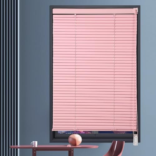 NIANXINN Jalousien Fenster Ohne Bohren Aluminium,25mm Lamellen Rollo,Rosa,Alu Jalousie,Sonnen- & Sichtschutz,Verdunkelungs-Rollo,Für Fenster & Türen,Anpassbar,Breite x Höhe (100cm x 130cm)