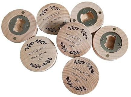 Texte Personnalisé Décapsuleur En Bois,Forme Ronde,Décoration Aimant De Réfrigérateur Sous-Verre,Ouvre-Bouteille De Bière,Logo Personnalisé,Décapsuleur Personnalisé Faveurs De Mariage,Ph