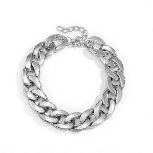 Clataly Punk Style Thick Chain Necklace Cuban Link Chain Chunky Chain Hip-Hop Choker Necklaces Jewelry for Women Girls