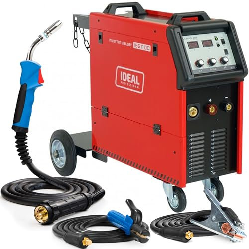 Ideal V MIG 285 4x4 PRO MMA - Soldador Inverter Profesional de 280 A a 400 V - Con 4 Rodillos y Chasis Rodante - MIG/MAG y MMA - Regulación de Inductividad - Euroconector