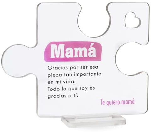 DEREGALOOS Placa Personalizada de Metacrilato con Dedicatoria. Regalo Original para el Día de la Madre y Otros Eventos Especiales. Soporte Incluido