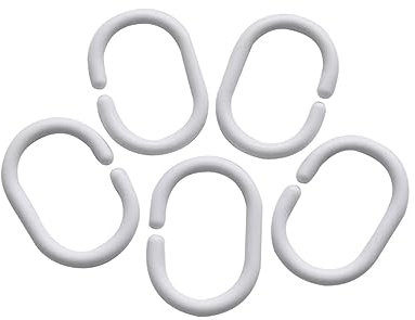 Cabilock 24piezas Anillas De Plástico para Cortina De Ducha Ganchos Forma c Colgador De Cortina Clip para Baño