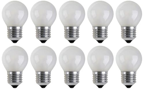 NCC-Licht 10 Stück Tropfenlampe Kugel matt E27 25W warmweiß dimmbar 230V