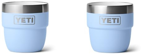 YETI Rambler Tasse Espresso, Tasse isotherme en acier inoxydable empilable, Bleu Grand Ciel, Lot de 2 4 oz (118 ml)