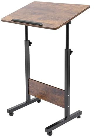 LFYDYKJ Betttisch Mit Rollen Höhenverstellbarer Stehschreibtisch, tragbarer Laptop-Schreibtisch, rollender Computerständer, Überbetttisch mit Rollen FüR Wohnzimmer