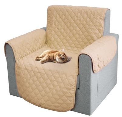 Comart - Copripoltrona Majestic - con Braccioli Reversibile - Beige
