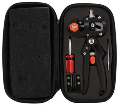 Gartenprofi-Pfropfschneidewerkzeug, Veredelungsmesser, Veredelungszange, Garten Pfropfschere Schere Veredelungsschere Ratschenschere Set für Blumen Obstbäume Zweige (Schwarz)