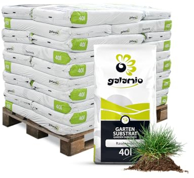 GALAMIO - Rasenerde mit Sand (40L Sack) – 30 Säcke auf Palette / 1.200 Liter – Rasensubstrat für Neuanlage, Ausbesserung und Rasenpflege – Langzeitdünger und Rindenhumus für Rasen und Grünflächen