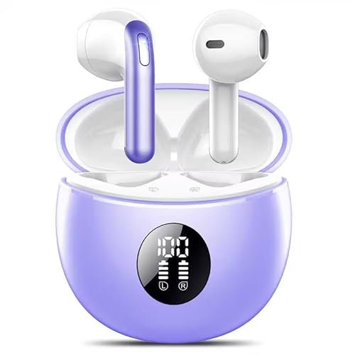 TIMU Écouteurs Bluetooth 5.4, Écouteur sans Fil avec 4 ENC Réduction Antibruit Mic Casque Bluetooth Hi-FI Son Stéréo, 50 Heures Durée de Lecture, IP7 Etanche, Écran LED, Contrôle Tactile Oreillette