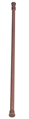 Varilla de Cortina de Acero Alta en Carbono Ajustable con Fácil Instalación para Cocina Baño, Grano Madera, 1 X Riel Cortina, sin Taladro Necesario, Organizador Despensa