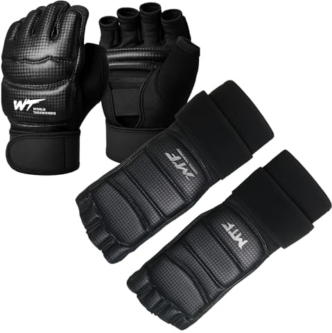 Taekwondo Sparring Gear Set with Shoes and Gloves, Karate Hand and Foot Protectors for Boxing and Kickboxing, Wrist Wraps and Ankle Support Gear for Men, Women, and Kids Training