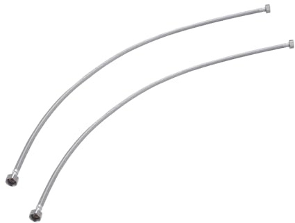 Juego de 2 Latiguillos Fontanería. Rosca Hembra - Hembra, 1/2 Pulgada, Manguera Largo 1,2 Metros. Manguitos con malla reforzada flexible de acero inoxidable