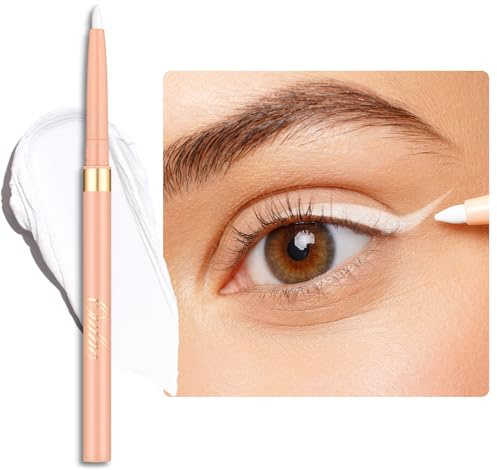 OULAC Matte White Eye Liner Pencils Waterproof, Smudge-proof Retractable Eyeliner Lasts 24H +, Highly Pigmented and Smooth, Long-lasting Formula, Vegan 13 White Waves