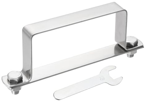 QUARKZMAN Collier En Tube Carré En U, 100x50mm Support En Forme De U En Acier Inoxydable 304 Collier De Serrage Carré Avec Plaque De Boulon Écrous Et Clé Pour Tuyaux Barre