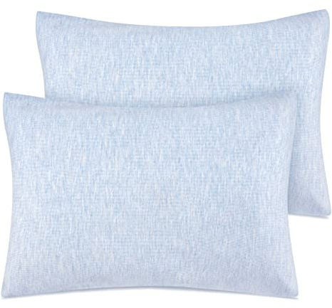 Zenssia Organic Cotton Toddler Pillowcase/Travel Pillowcase Pack of 2 Set 13x18 Inches with Envelope Closure - Soft & Breathable Baby Pillow Case Cover Solid Blue