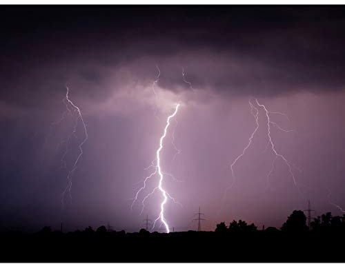 Krumbholz Thunderstorm Lightning Foto Groß XL Wandkunst Leinwanddruck