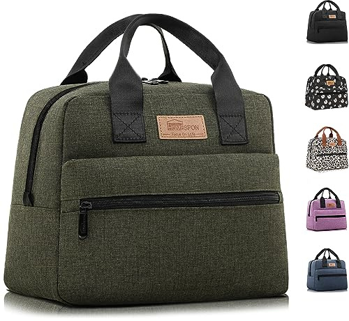 HOMESPON Lonchera aislada para mujeres, hombres, adultos, mujeres, bolsa de almuerzo de gran capacidad, bolsa de almuerzo para trabajo, picnic o viajes (verde)