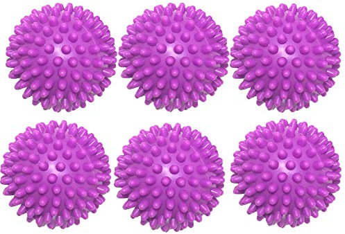 Wäschetrocknerkugeln - 6er Pack Wiederverwendbarer Reinigungsstoff Weichspüler Alternative ungiftige Wäschetrocknerkugeln (Lila)