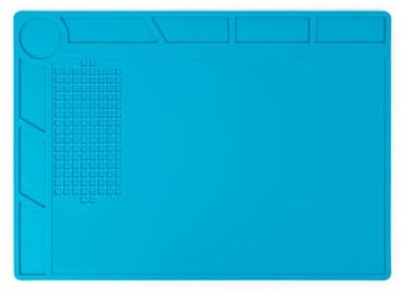 Velleman Tapis de réparation et de soudure en silicone résistant à la chaleur, 350 x 250 mm, 500 C, antidérapant, bleu