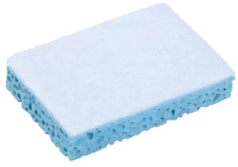 Eponge poncage - éponge vaisselle - éponge lavable - Eponge à récurrer - Eponge grattante - Ustensile de Nettoyage - Tampon blanc sur éponge bleu - Sachet de 10