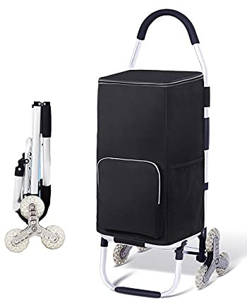 Carrello della spesa Trolley 6 ruote Silenzioso Borsa termostatica Rimovibile Staffa in lega di alluminio 40L pieghevole robusto 50 kg Ruota in acciaio inossidabile Salire le scale Viaggio picnic