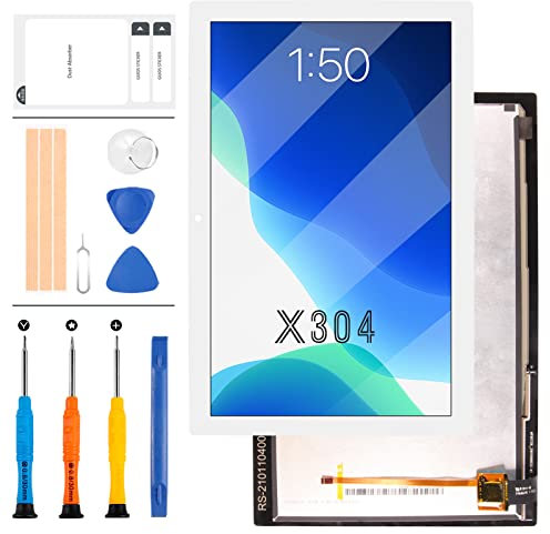 LADYSON - Kit di ricambio per Lenovo Tab 4 10 pollici WiFi X304 TB-X304 TB-X304L TB-X304F Display LCD Matrix Touch Panel Digitizer Full Glass Lens Assembly Kit con strumenti di riparazione (bianco)