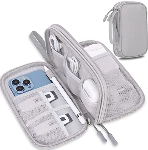 Lacdo Organizador electrónico Bolsa de Cable de Viaje Bolsa Accesorios electrónicos de tecnología Estuche de Estuche de Cargador para Cable, Cargador, teléfono, Auricular, Banco de energía, Gris