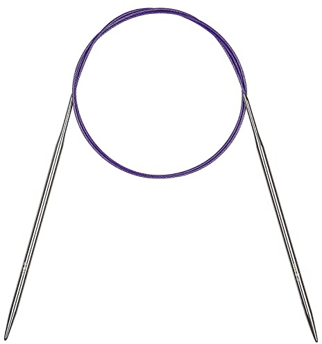 Aeelike Rundstricknadeln Set 4,5 mm, Edelstahl Rundstricknadeln mit Farbiges Stahlseil, 100 cm Metall Rundstricknadel Set, Ergonomische Stricknadeln Rundstricknadel für Socken, Hüte, Schals | Rundstricknadeln aus Edelstahl, Metall, 4,5 mm, feste Rundstricknadeln zum Stricken von Decken, Schals, Pullovern