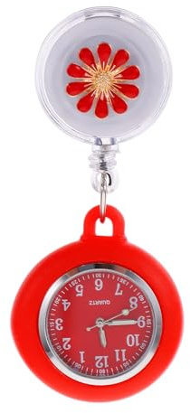 TEHAUX Montre Infirmière À Clipser Rétractable Montre De Poche avec Trotteuse Pratique pour Personnel Médical Soins À Accrocher Facilement 3.74X1.57X0.31In