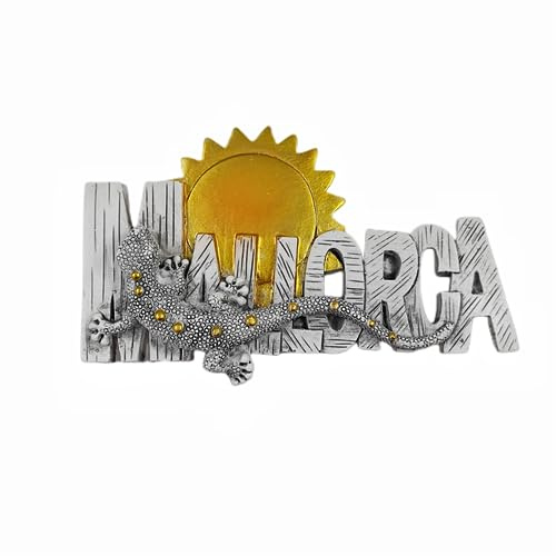 Mallorca España - Imán para nevera con letras creativas de lagarto, recuerdo de viaje en 3D, decoración de nevera, calcomanía magnética