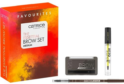 Catrice The Essential Brow Set Medium, Augenbrauen Set, Mehrfarbig, acetonfrei, vegan, ohne Mikroplastikpartikel, ohne Parfüm, 1er Pack (3pcs)