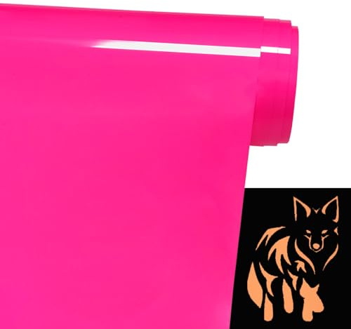 FOSER Plotterfolie Textil, Leuchtet im Dunkeln Plotterfolie 30,5cm×1,5m Heat Transfer Vinyl, Textil Bügeltransferfolie, für DIY T-Shirt, Stoffe