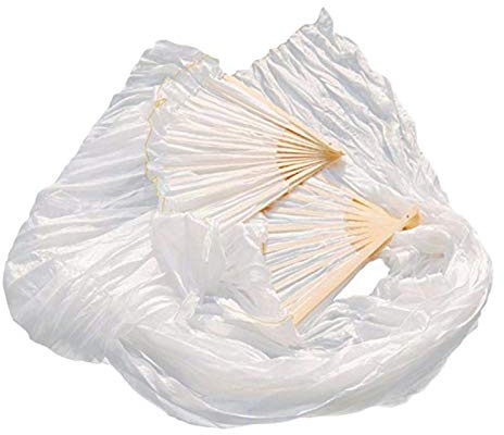 RUANI 100% Fan di Danza Unisex nel Seta Cinese Unisex Ventagli di Danza del Ventre Colore 180X90Cm