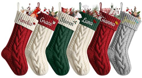 MJARTORIA Nikolausstrumpf Personalisiert Weihnachtsstrumpf, 18inch Große Nikolausstiefel zum Befüllen, Weihnachtssocken zum Aufhängen Kamin Weihnachtsbaum Deko