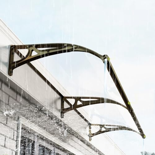 Toit Arc Polycarbonat Protection D'abri,Exterieur Protection Solaire Toit Abri,Auvent De Porte Entrée Avec Support En Aluminium,Moderne Marquise De Porte D'Entrée,Protection UV,Pluie Et Neige. ( Color