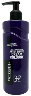 Detreu - Aftershave Cream Cologne 400 ml - Feuchtigkeitsspendendes Cream Cologne mit natürlichen Inhaltsstoffen (02 Man In (lila))