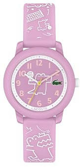 Lacoste Reloj con Movimiento de Cuarzo de Tres Manecillas para Niños Colección Lacoste.12.12 Kids con Correa de Silicona Color Lavanda - 2030058