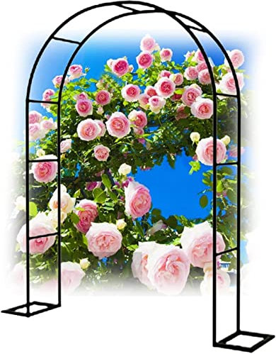 Arche Jardin Aluminium Largeur, Arche À Rosiers Métal, Filet À Plantes Grimpantes, Filet de Treillis, pour Récolte de Concombres, Légume, Vignes, Plantes Grimpantes,200x220x40CM