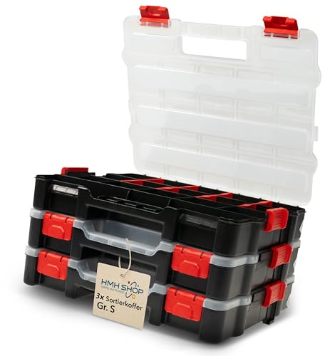 Werkzeugkoffer leer Organizer S Sortierbox Set verbindbar Fächer einteilbar 33x27x6cm Box für kleinteile Magazin Schraubenkoffer (3)