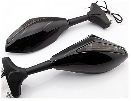 BLNETU Motorradspiegel Motorradspiegel Für CBR1000RR CBR125R CBR500R CBR600F CBR600F2 Motorrad Rückspiegel Blinker Lichter Rückspiegel Motorradspiegel