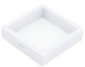 3D-Schweberahmen 3 stücke Ohrringe Lagerung Box Schutz Film Transparent Display Armband Halskette Box Anti-oxidation Schmuck PE Film Suspension Box(Color:14cmx14cm,Size:White)