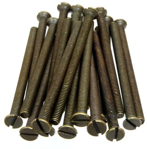 Antique Brass Screws Flat Head - M3.5 x 50mm Long - For Electrical Switch and Socket (20)