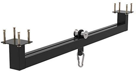 Boxbox-Halterung mit verschiebbarem Sandsack-Rack, 106 cm Schiene, Fitness-Aufhänger für Stahlbalken, Schwarz