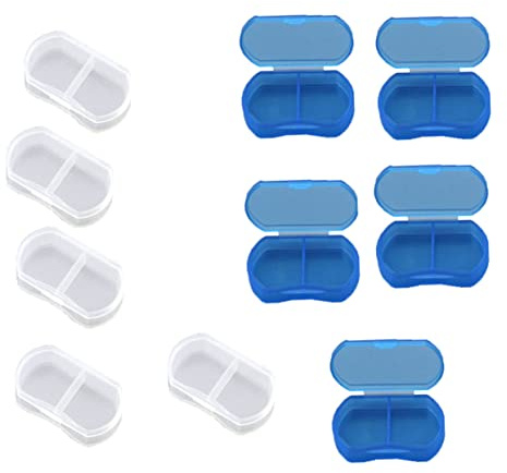 COLLBATH Kleine Medikamentenbox Organizer Aus Kunststoff Mit 2 Gitter Für Einfache Lagerung Tragbar Für Reisen Und Alltag
