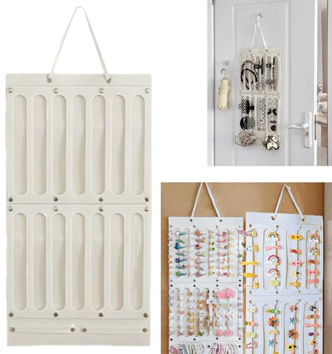Smaoqingji Hanging Haarspangen Haargummi Aufbewahrung - 1 Stück, Weiß, Hair Clip Organiser Haar Accessoires Display Rack, Schmuck Veranstalter für Mädchen, Geeignet die von und Haarbändern