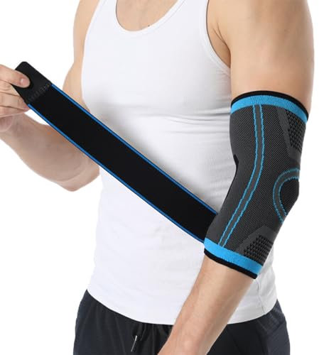 NuCamper Tutore Epicondilite Gomito 2 Pezzi, Fascia Di Compressione, Gomitiera per Uomo e Donne, Bendaggio Antiscivolo per Palestra Bodybuilding Calisthenics e Allenamento, Tendiniti