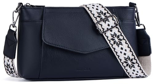 MUIIKOLA Damen Umhängetaschen,Handytasche mit Geldbörse zum Umhängen，Schultertasche aus Veganes Leder Handytasche mit abnehmbaren Breiter Gurt