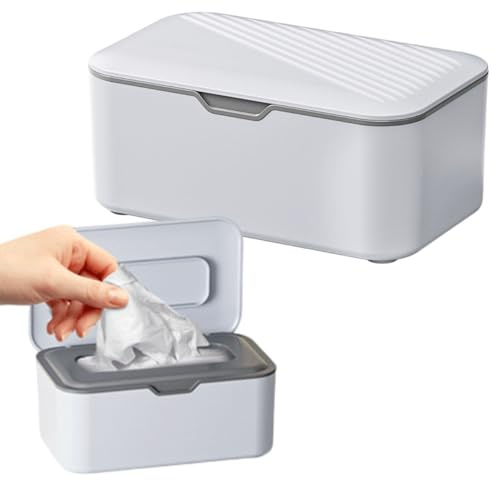 Porta Scatola Dispenser,Scatola Porta Salviette Umidificate,Porta Scatola per Salviette,Scatola Salviette Umide,Dispenser Salviettine Umidificate,Scatola Per Tovaglioli (Grigio)